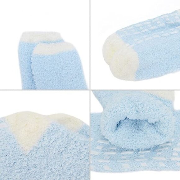 𝅺5 Pairs Luxury Soft Fluffy Fuzzy Socks Warm Winter Fall Thick Cozy Sleep NWT - Picture 7 of 9